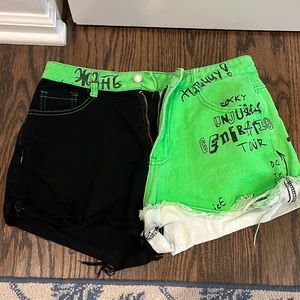 Multicolor denim shorts M